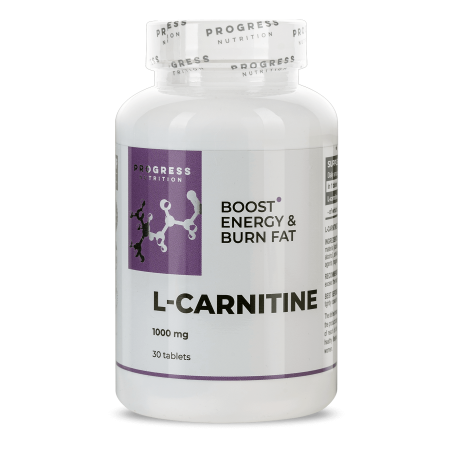 L-карнітин, L-carnitine, Progress Nutrition, 1000 мг, 30 таблеток